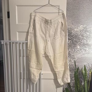 Casual White Linen Jogger Pants by Athleta